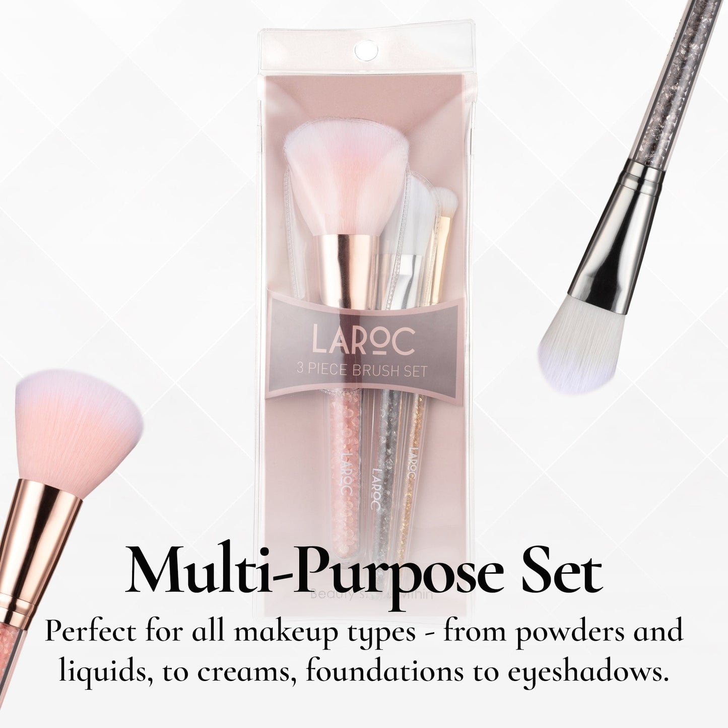 3 Piece Crystal Brush Set