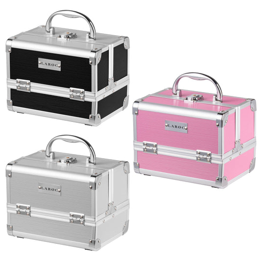 Vanity Case With Mirror - Small, Aluminium - LaRoc