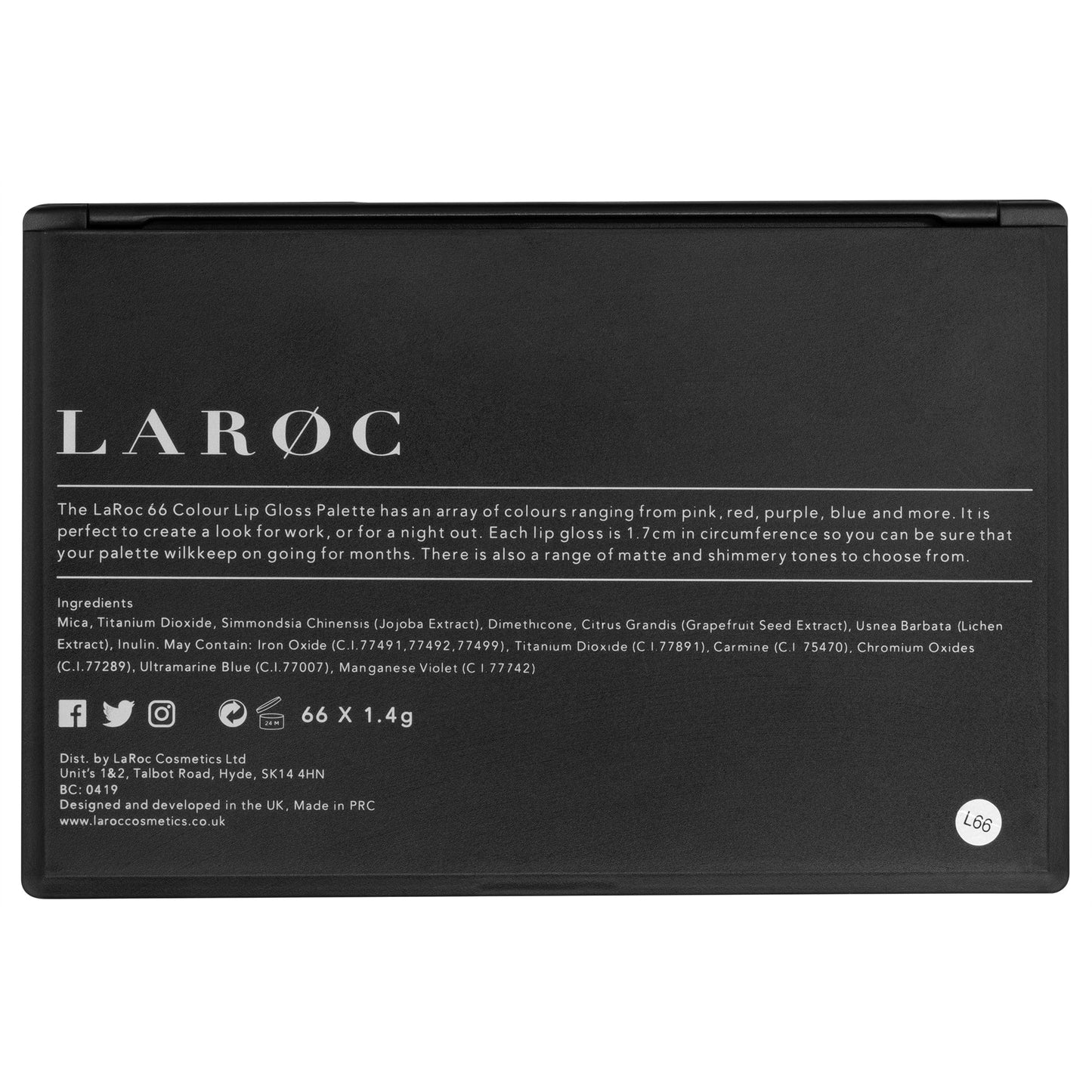 Lip Gloss Palette - LaRoc 66 Colour